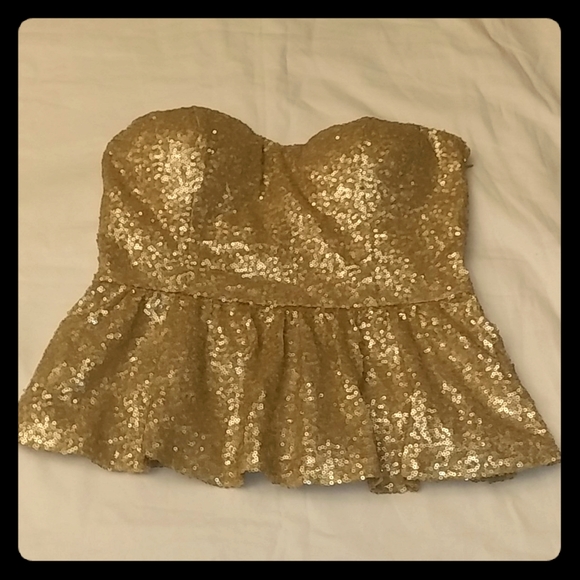 Forever 21 gold crop top - Picture 1 of 6